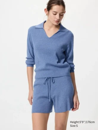 Pantaloncini da donna in maglia a costine lavabili