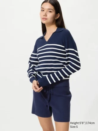 Pantaloncini da donna in maglia a costine lavabili