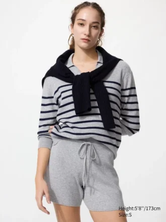 Pantaloncini da donna in maglia a costine lavabili