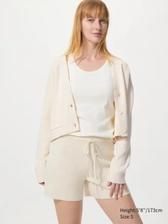 Pantaloncini da donna in maglia a costine lavabili