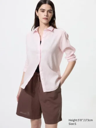 Pantaloncini da donna in misto lino