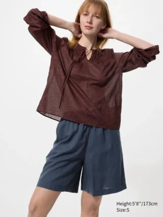 Pantaloncini da donna in misto lino