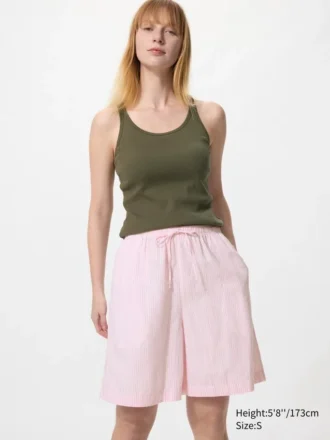 Pantaloncini da donna in misto lino | A righe