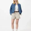 Pantaloncini da donna in misto lino e cotone Pantaloncini da donna in misto lino e cotone
