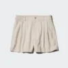 Pantaloncini da donna in misto lino e cotone Pantaloncini da donna in misto lino e cotone