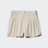 Pantaloncini da donna in misto lino e cotone Pantaloncini da donna in misto lino e cotone
