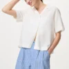 Pantaloncini da donna in misto lino e cotone | A righe Pantaloncini da donna in misto lino e cotone | A righe