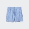 Pantaloncini da donna in misto lino e cotone | A righe Pantaloncini da donna in misto lino e cotone | A righe