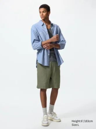Pantaloncini da uomo in misto lino | 9,5″