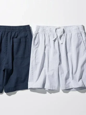 Pantaloncini elasticizzati da uomo | Seersucker | 8″