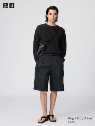 Pantaloncini larghi a pieghe da uomo | 12,5″