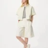 Pantaloncini lunghi plissettati in jersey da donna Pantaloncini lunghi plissettati in jersey da donna