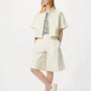 Pantaloncini lunghi plissettati in jersey da donna Pantaloncini lunghi plissettati in jersey da donna