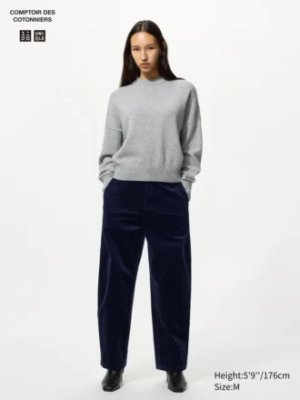 Pantaloni a zampa in velluto a coste da donna