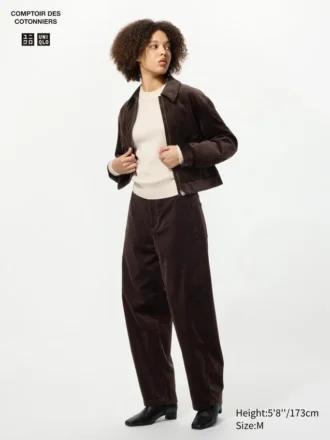 Pantaloni a zampa in velluto a coste da donna