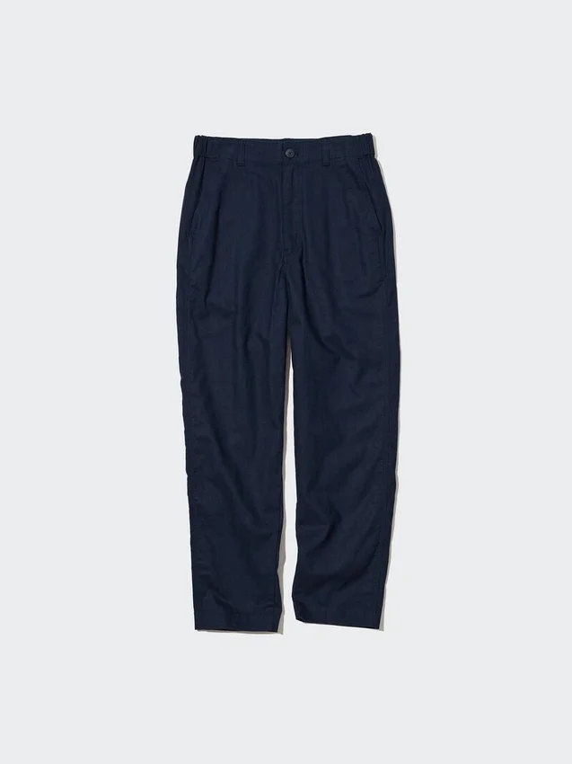 Pantaloni affusolati da donna in misto lino e cotone Pantaloni affusolati da donna in misto lino e cotone