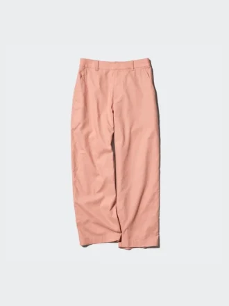 Pantaloni affusolati da donna in misto lino e cotone