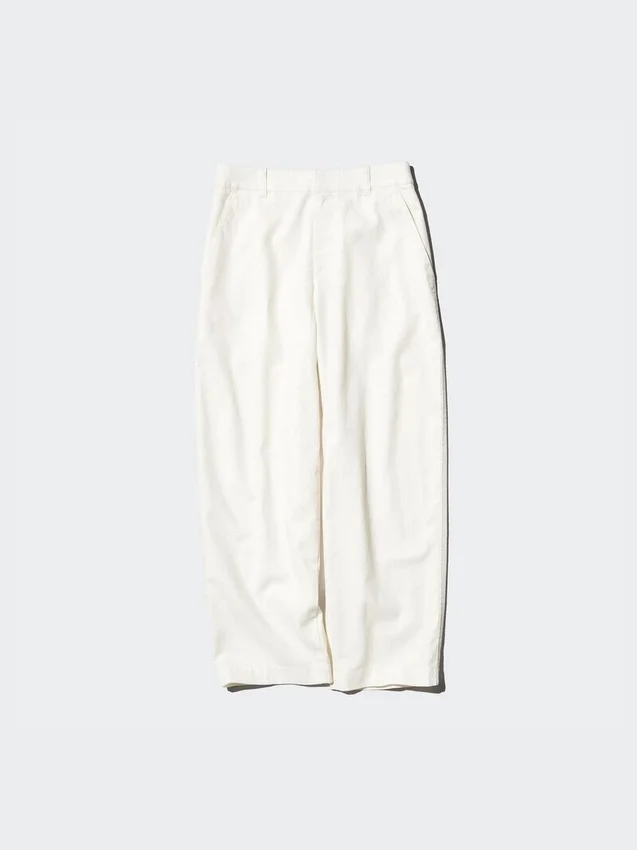 Pantaloni affusolati da donna in misto lino e cotone Pantaloni affusolati da donna in misto lino e cotone