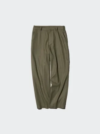 Pantaloni affusolati da donna in misto lino e cotone