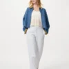 Pantaloni affusolati da donna in misto lino e cotone | A righe Pantaloni affusolati da donna in misto lino e cotone | A righe