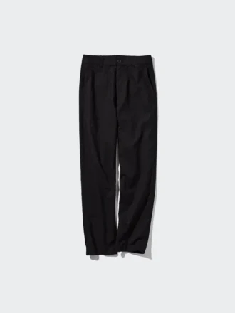 Pantaloni affusolati da donna in misto lino e cotone | Taglia alta