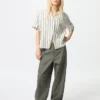 Pantaloni affusolati in lino e cotone da donna | Taglia alta Pantaloni affusolati in lino e cotone da donna | Taglia alta