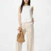 Pantaloni alla caviglia da donna in cotone dal taglio morbido Pantaloni alla caviglia da donna in cotone dal taglio morbido