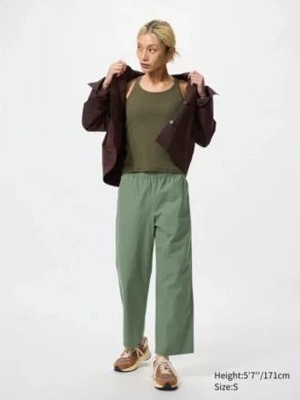 Pantaloni alla caviglia da donna in cotone dal taglio morbido
