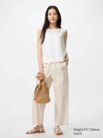 Pantaloni alla caviglia da donna in cotone dal taglio morbido Pantaloni alla caviglia da donna in cotone dal taglio morbido