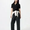 Pantaloni alla caviglia da donna in cotone dal taglio morbido Pantaloni alla caviglia da donna in cotone dal taglio morbido
