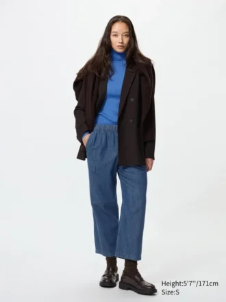 Pantaloni alla caviglia da donna in cotone dal taglio morbido | Denim