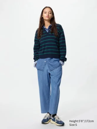 Pantaloni alla caviglia da donna in cotone dal taglio morbido | Denim