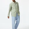 Pantaloni alla caviglia da uomo in misto lino