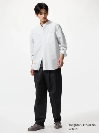Pantaloni alla caviglia da uomo in misto lino