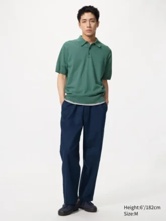Pantaloni alla caviglia da uomo in misto lino
