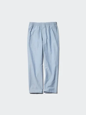 Pantaloni alla caviglia da uomo in misto lino
