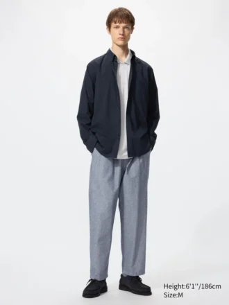 Pantaloni alla caviglia da uomo in misto lino | A righe