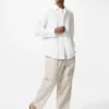 Pantaloni alla caviglia da uomo in misto lino | A righe