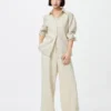Pantaloni comodi da donna in misto lino Pantaloni comodi da donna in misto lino