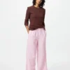 Pantaloni comodi da donna in misto lino Pantaloni comodi da donna in misto lino