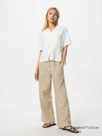 Pantaloni comodi da donna in misto lino Pantaloni comodi da donna in misto lino
