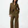 Pantaloni comodi da donna in misto lino Pantaloni comodi da donna in misto lino