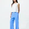 Pantaloni comodi da donna in misto lino