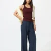 Pantaloni comodi da donna in misto lino Pantaloni comodi da donna in misto lino