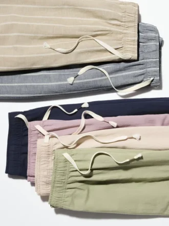 Pantaloni comodi da donna in misto lino