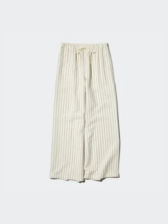 Pantaloni comodi da donna in misto lino | A righe