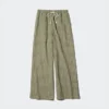 Pantaloni comodi da donna in misto lino | A righe