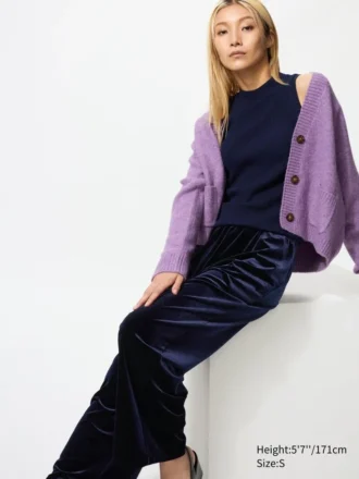 Pantaloni comodi da donna in morbido velluto