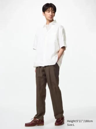 Pantaloni comodi da uomo in misto lino