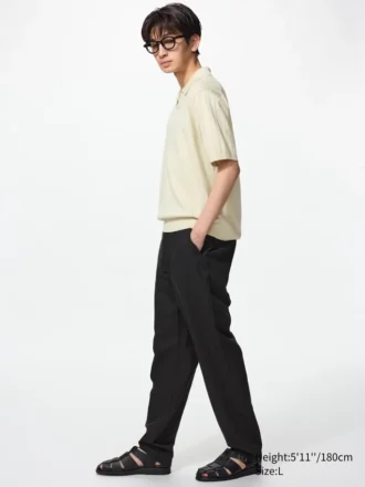 Pantaloni comodi da uomo in misto lino